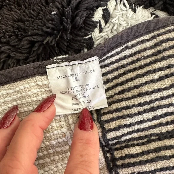 MacKenzie-Childs Black and White Checkered Door Mat - Picture 4 of 8